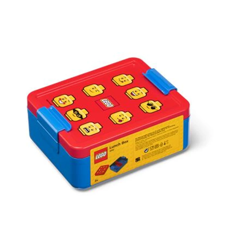 Uzsonnás doboz, LEGO "Classic", kék-piros-mintás