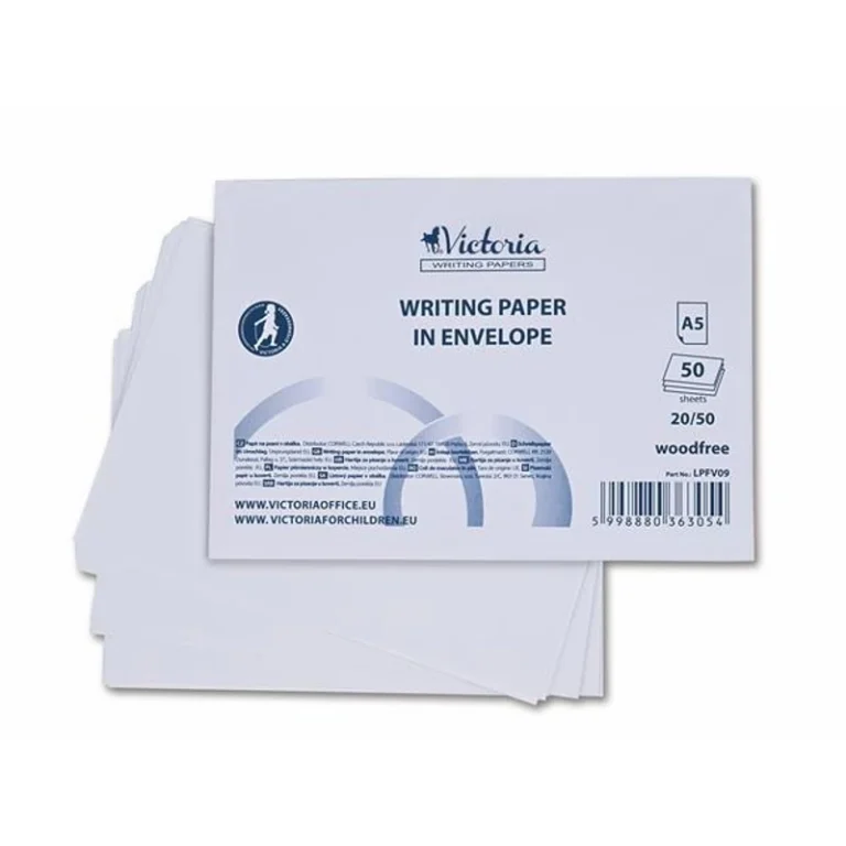 Írólap, famentes, A5, 20 / 50, VICTORIA PAPER „Borítékos” 60g