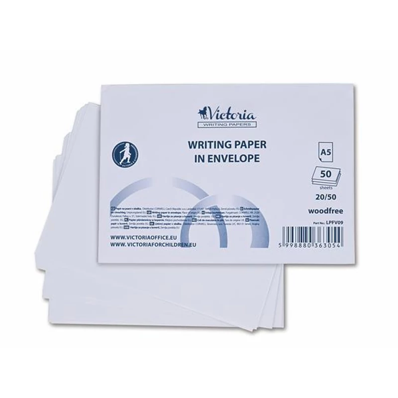 Írólap, famentes, A5, 20 / 50, VICTORIA PAPER „Borítékos” 60g