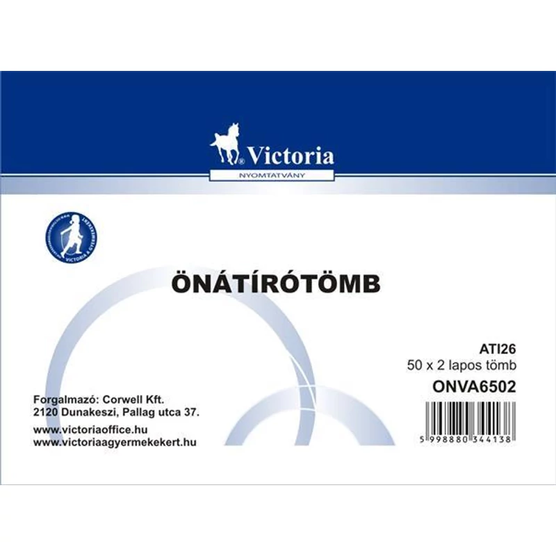 Önátírótömb, A6, 50×2 lap, VICTORIA PAPER