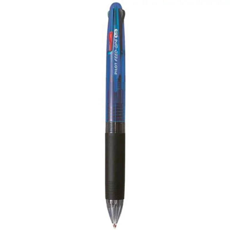 Golyóstoll, 0,25 mm, nyomógombos, négyszínű, PILOT "Feed GP4", kék test