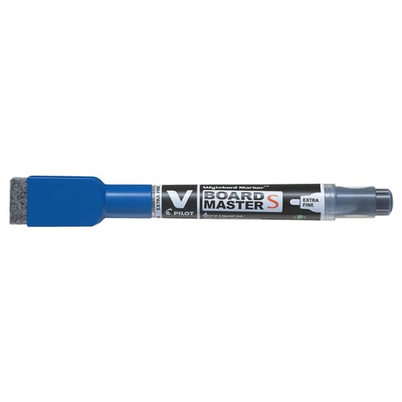 Táblamarker, törlőkupakkal, 1,3 mm, EF, kúpos, PILOT "V-Board Master S", kék