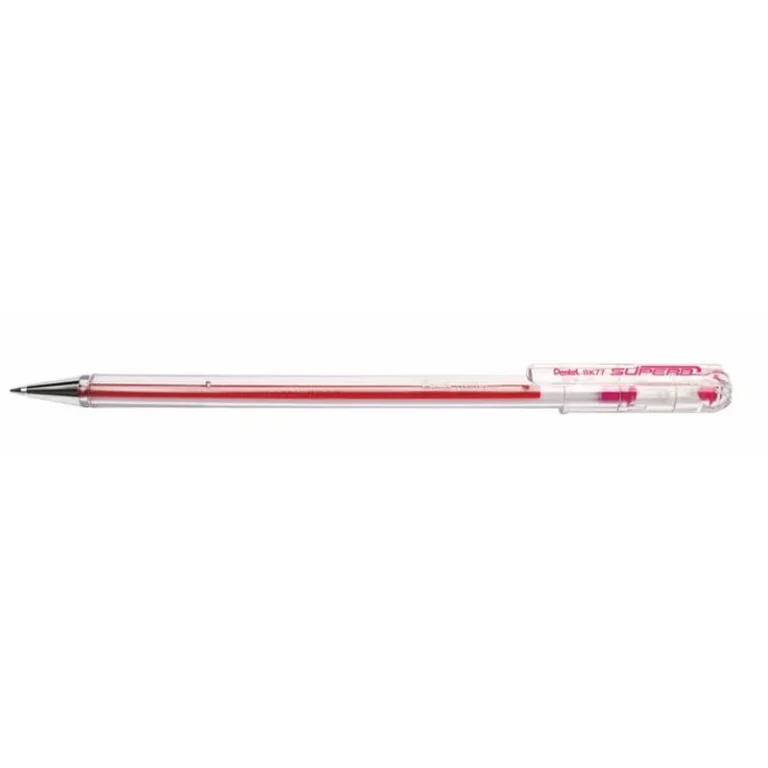Golyóstoll, 0,35 mm, kupakos, PENTEL "Superb BK77", rózsaszín