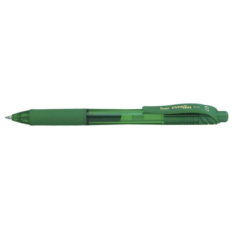Zseléstoll, 0,35 mm, nyomógombos, PENTEL "EnerGelX BL107", zöld