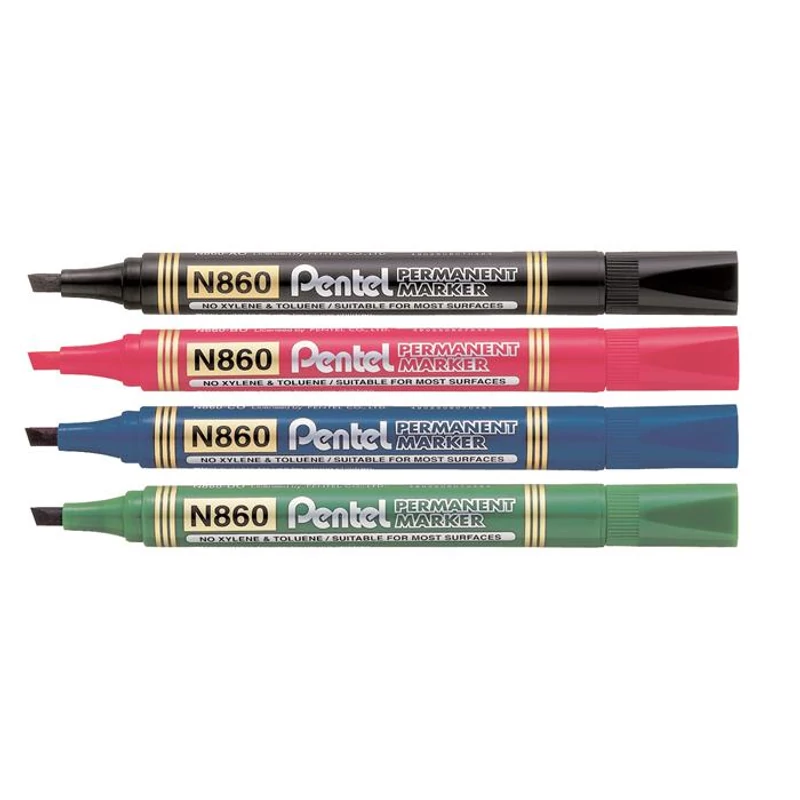 Alkoholos marker, 0,6-4,5 mm, vágott, PENTEL "N860", fekete