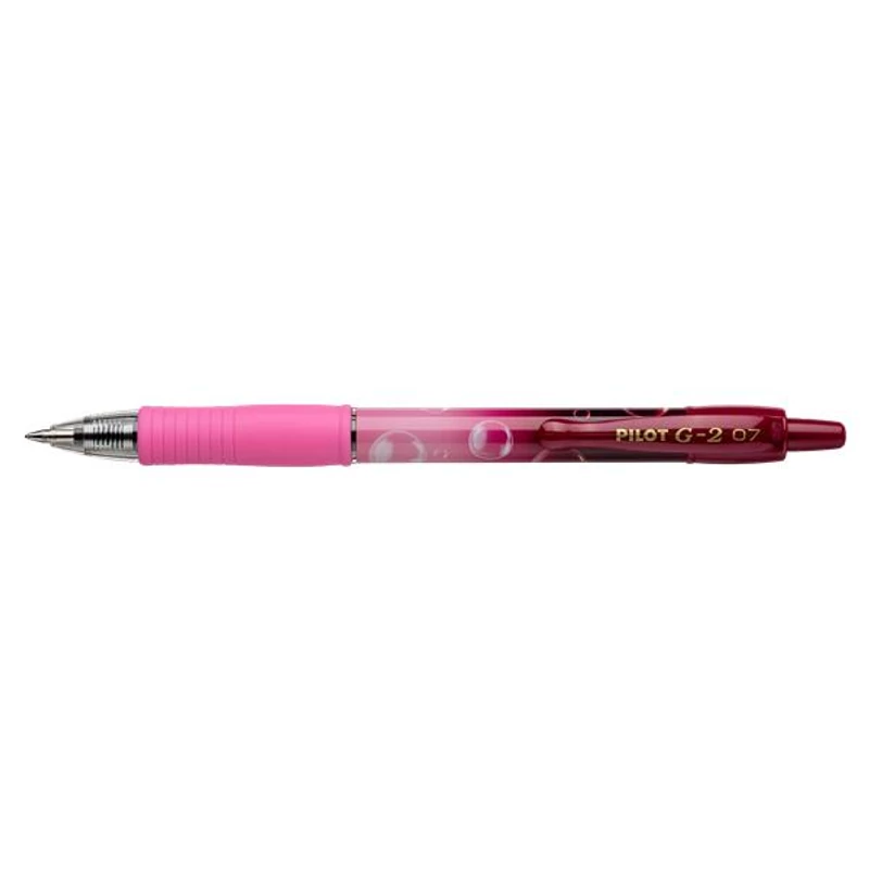 Zseléstoll, 0,32 mm, nyomógombos, PILOT "G-2 Pink Bubble", kék