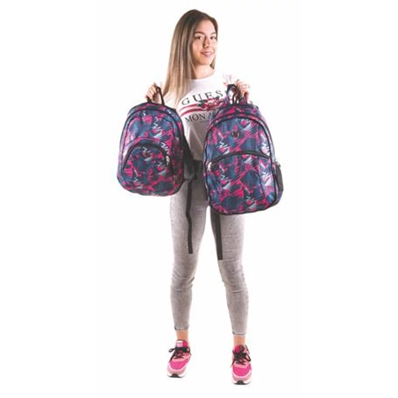 Hátizsák, 2in1, notebook tartóval és audió csatlakozóval, PULSE "Teens Pink Ice"