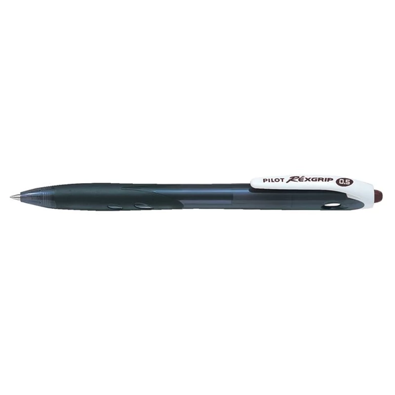 Golyóstoll, 0,18 mm, nyomógombos, PILOT "Rexgrip EF", fekete