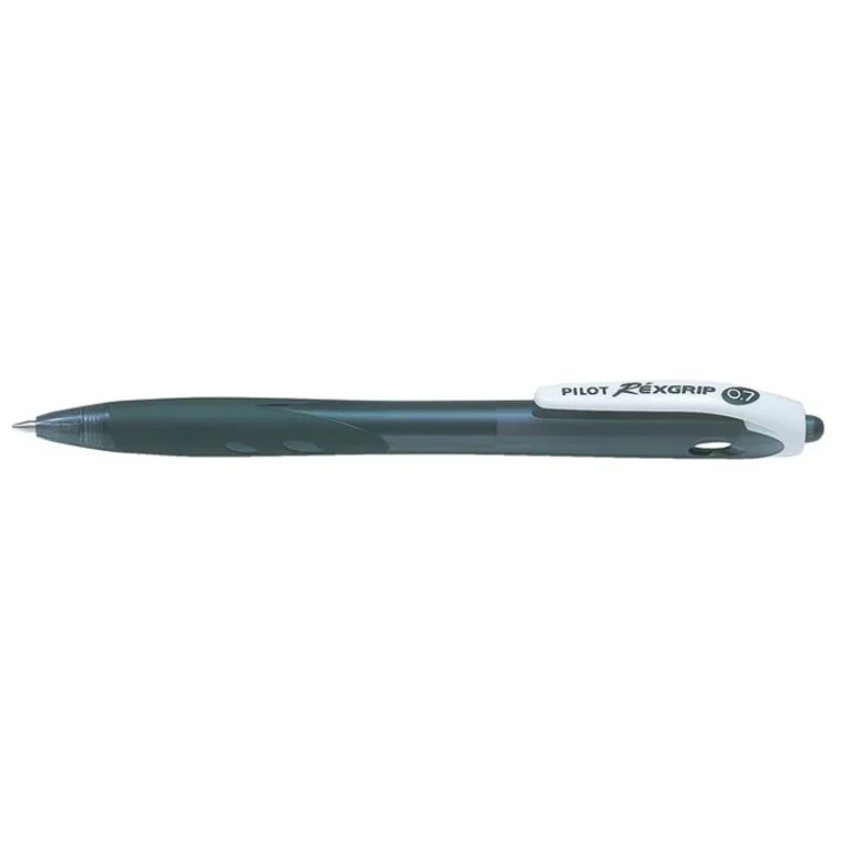 Golyóstoll, 0,22 mm, nyomógombos, PILOT "Rexgrip", fekete