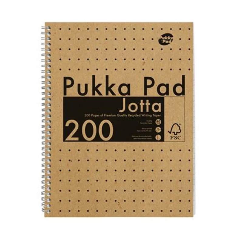 Spirálfüzet, A4, vonalas, 100 lap, PUKKA PAD "Jotta Kraft"