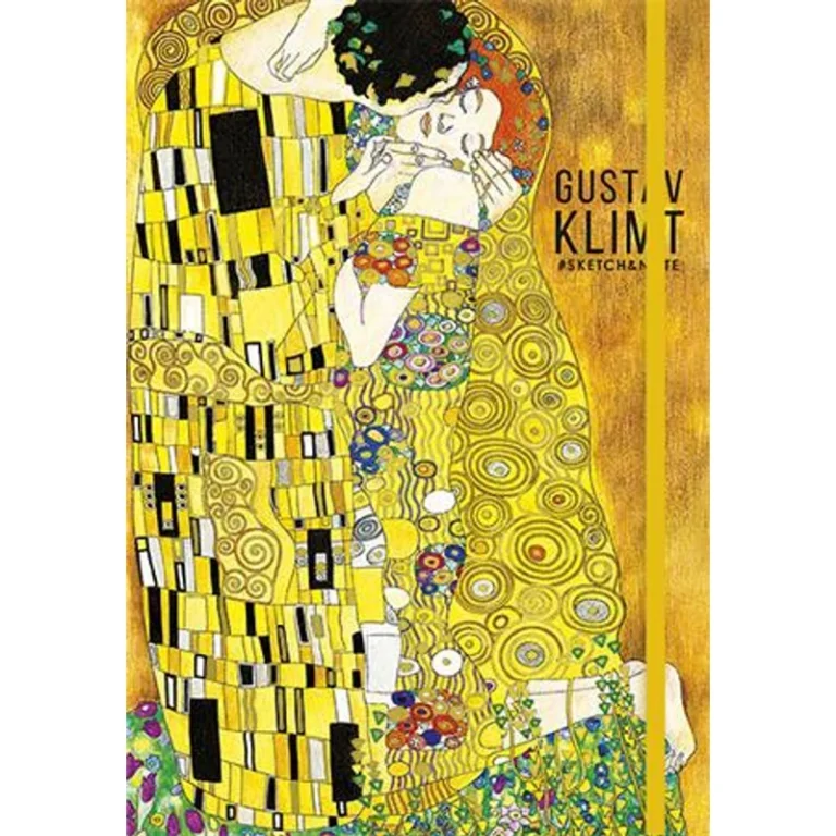 Skiccfüzet, A5, pontrácsos, 80 lap, keményfedeles, SHKOLYARYK, "Klimt&Van Gogh", vegyes