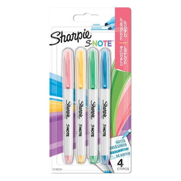 Filctoll készlet, vágott, SHARPIE "S-Note", 4 különböző szín