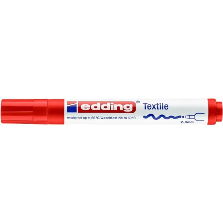 Textilmarker, 2-3 mm, kúpos, EDDING "4500", piros