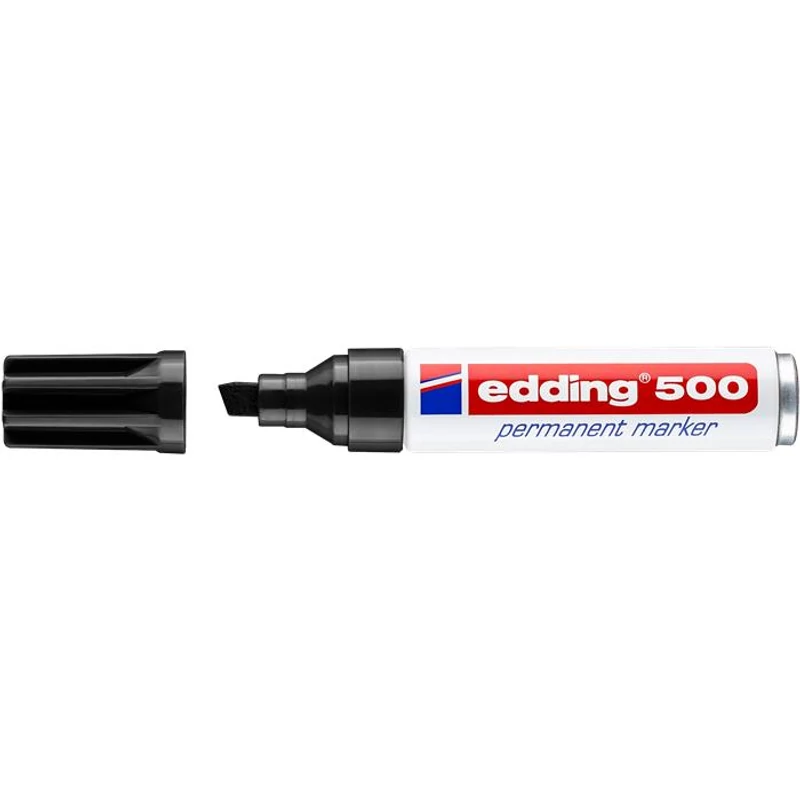 Alkoholos marker, 2-7 mm, vágott, EDDING "500", fekete