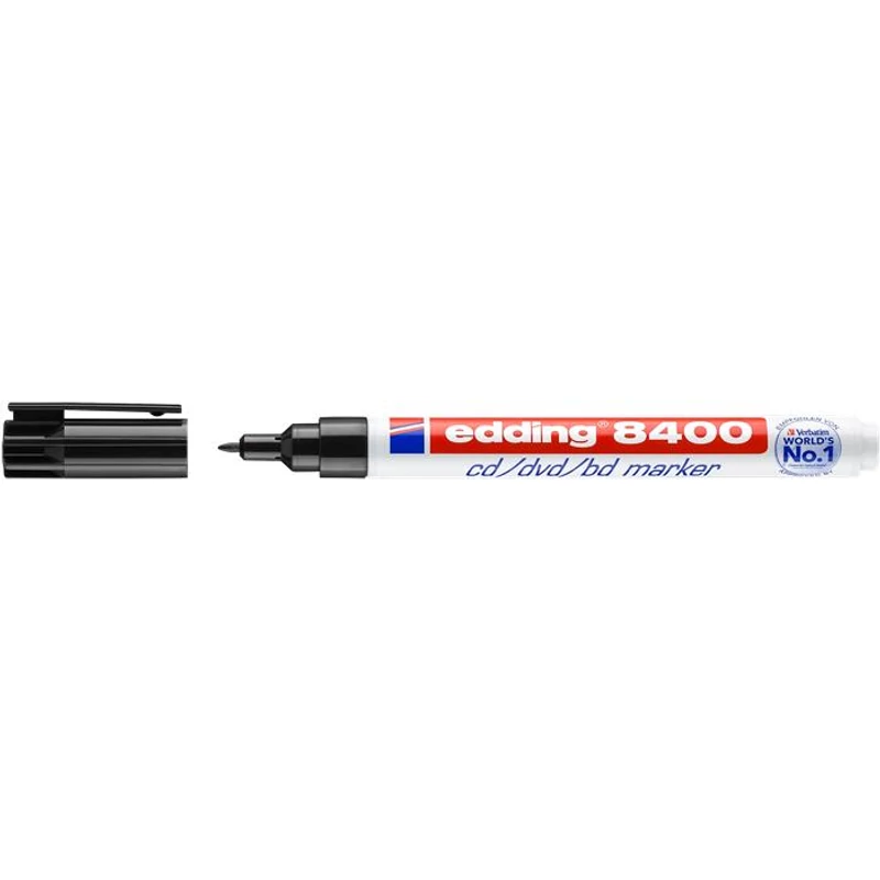 Alkoholos marker, CD / DVD, 0,5-1 mm, EDDING "8400", fekete