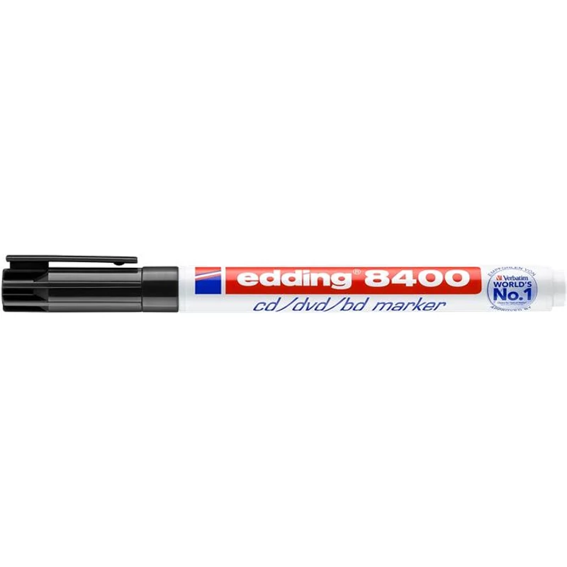 Alkoholos marker, CD / DVD, 0,5-1 mm, EDDING "8400", fekete