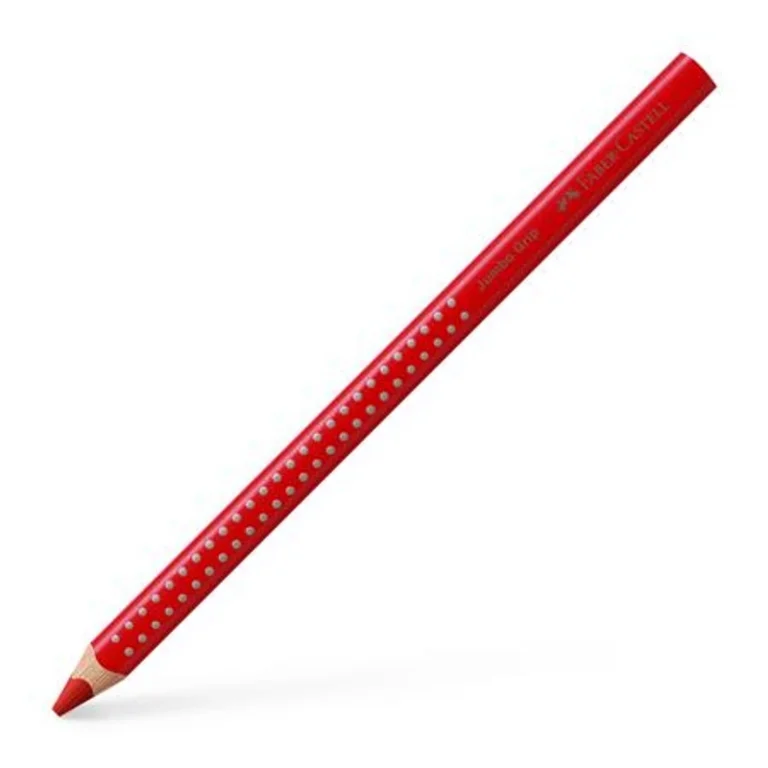 Színes ceruza, háromszögletű, FABER-CASTELL "Grip 2001 Jumbo", piros