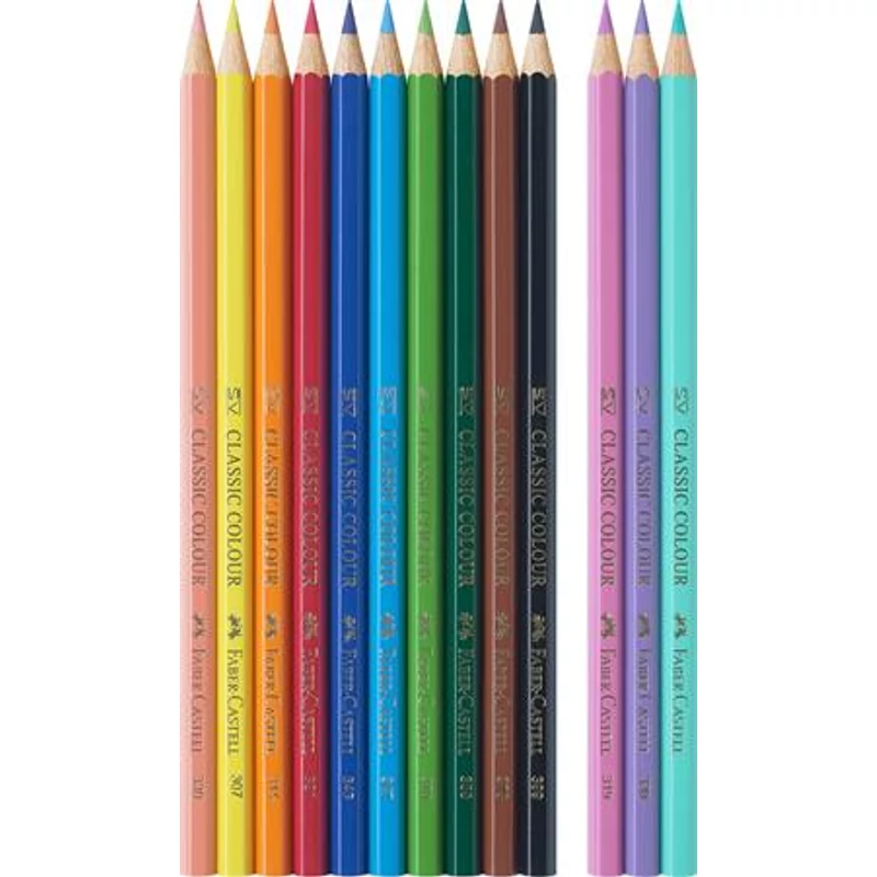 Színes ceruza készlet, hatszögletű, FABER-CASTELL"Unikornis" 10 + 3 különböző szín
