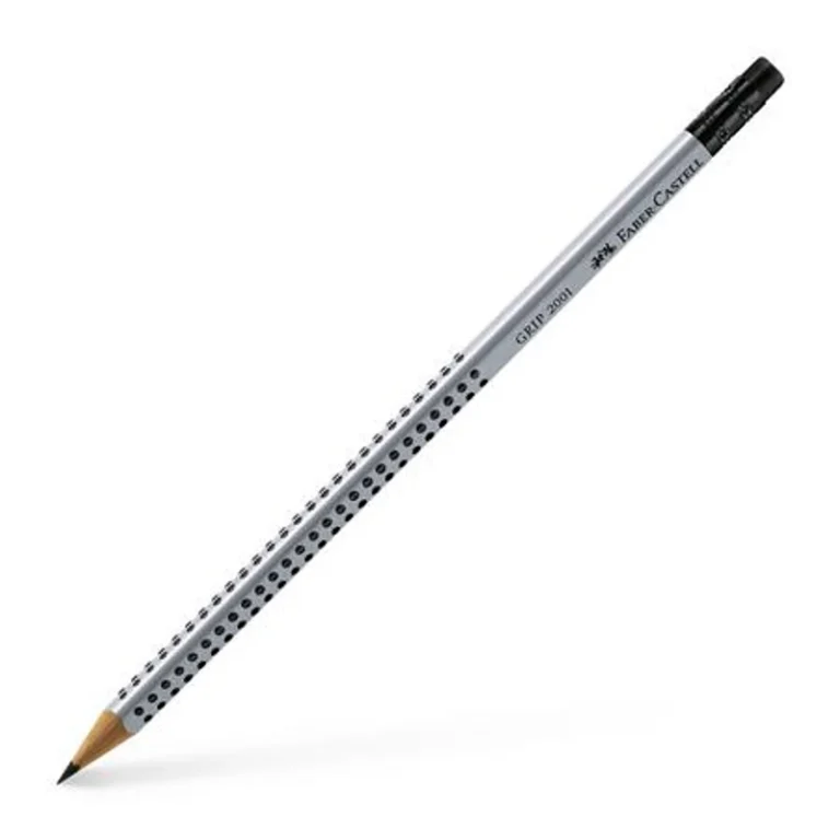 Grafitceruza radírral, B, háromszögletű, FABER-CASTELL „Grip 2001”