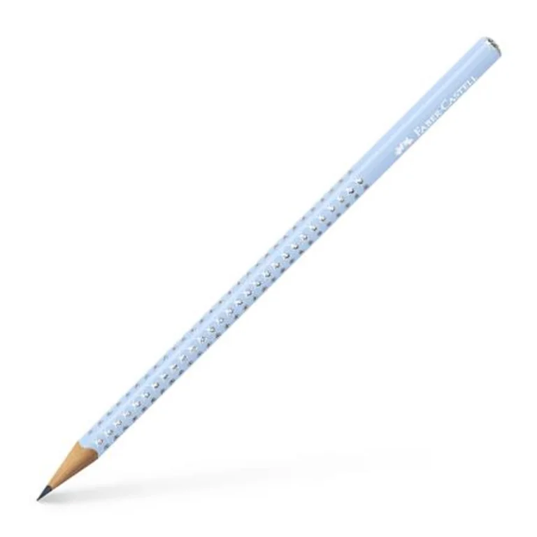 Grafitceruza, B, háromszögletű, FABER-CASTELL "Sparkle", gyöngyház égkék