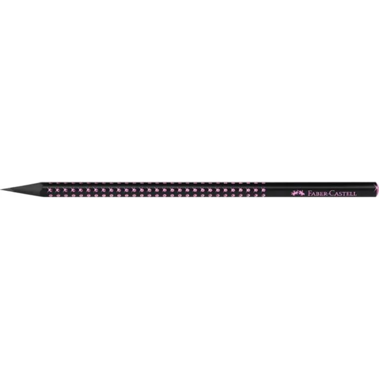Grafitceruza, B, háromszögletű, FABER-CASTELL, "Sparkle Midnight", fekete / rózsaszín