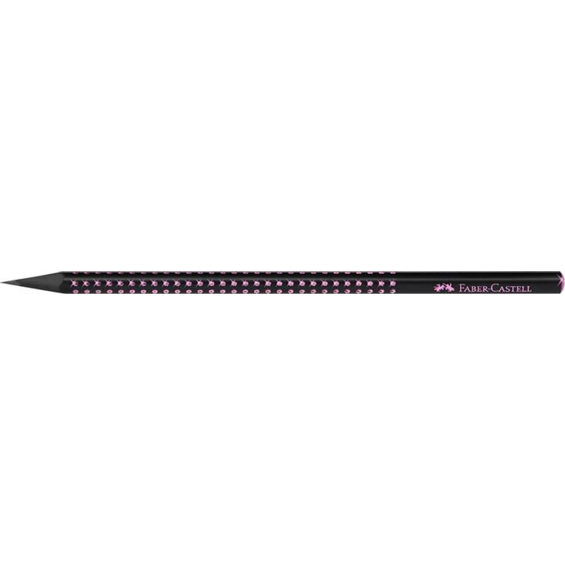 Grafitceruza, B, háromszögletű, FABER-CASTELL, "Sparkle Midnight", fekete / rózsaszín