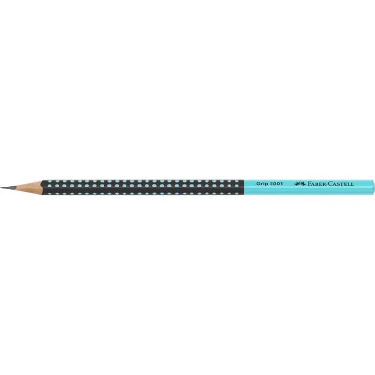 Grafitceruza, HB, háromszögletű, FABER-CASTELL "Grip 2001", fekete, türkiz