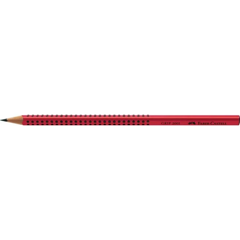 Grafitceruza, B, háromszögletű, FABER-CASTELL "Grip 2001", piros