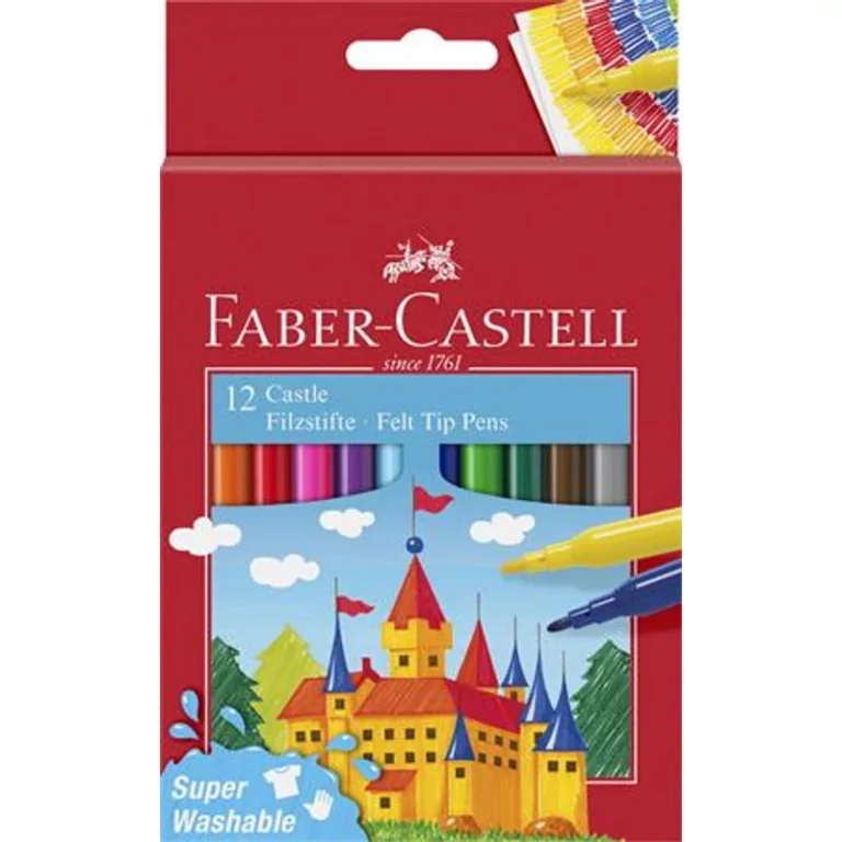 Filctoll készlet, FABER-CASTELL, 12 különböző szín"Castle"