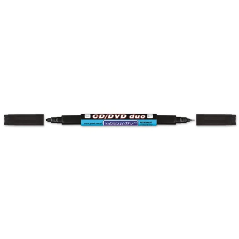 Alkoholos marker, CD / DVD, 0,4 / 1,5-2,5 mm, kúpos, kétvégű, GRANIT "Piccolo M830", fekete