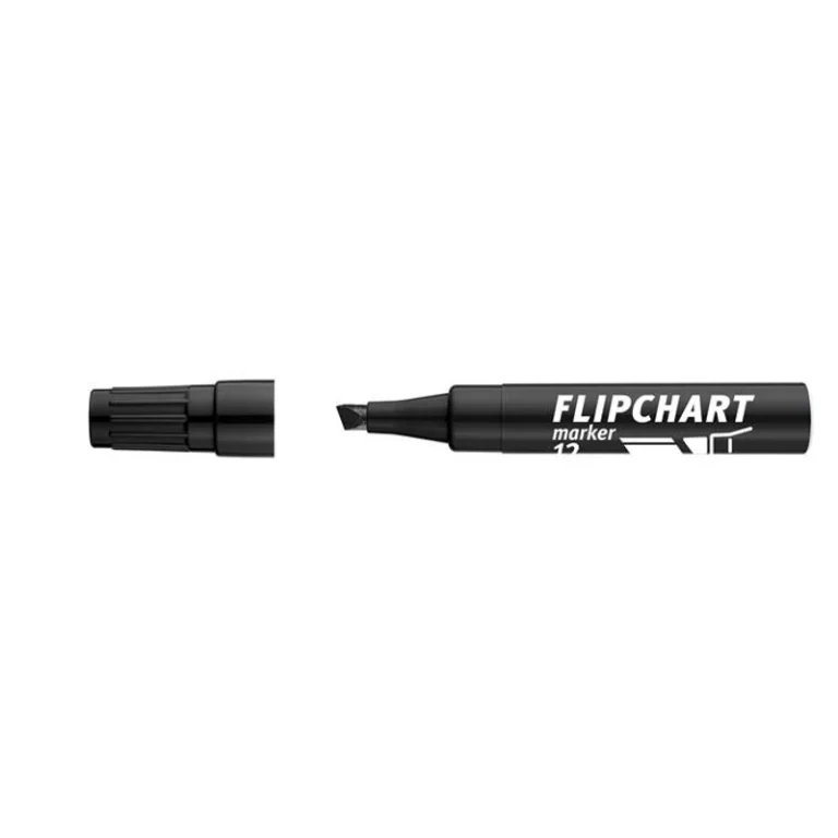 Flipchart marker, 1-4 mm, vágott, ICO "Artip 12", fekete