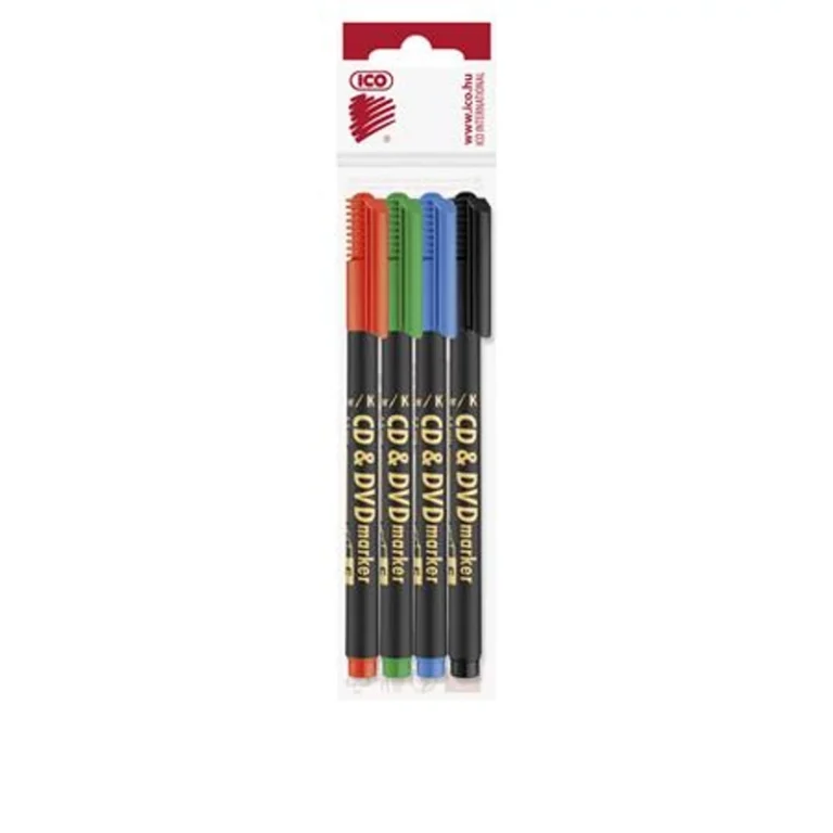 Alkoholos marker készlet, CD / DVD, 0,5 mm, ICO, 4 különböző szín