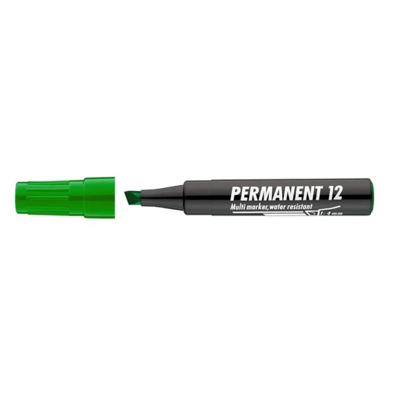 Alkoholos marker, 1-4 mm, vágott, ICO "Permanent 12", zöld