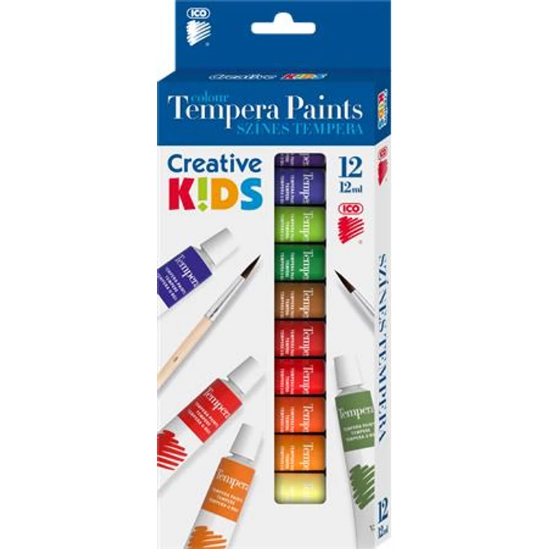 Tempera készlet, 12 darabos, ICO "Creative Kids"