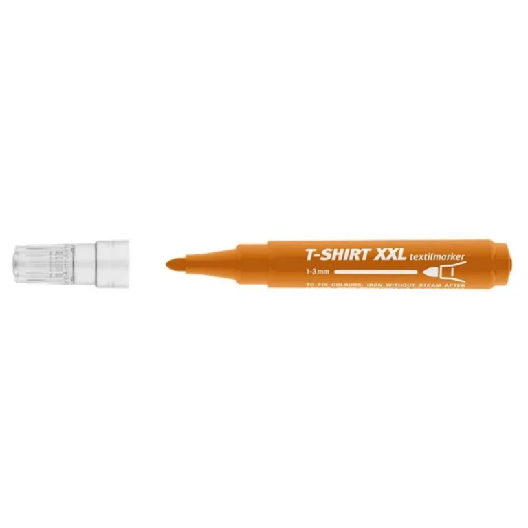 Textilmarker, 1-3 mm, kúpos, ICO "XXL T-Shirt", barna
