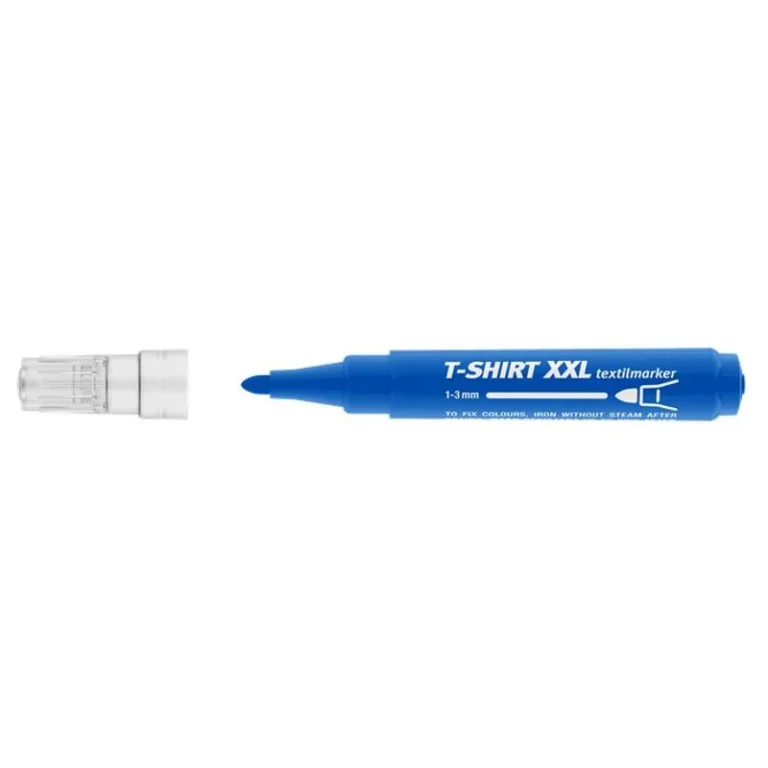 Textilmarker, 1-3 mm, kúpos, ICO "XXL T-Shirt", kék