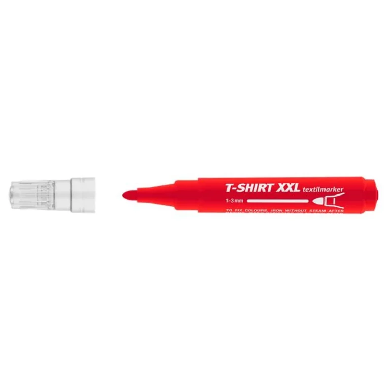 Textilmarker, 1-3 mm, kúpos, ICO "XXL T-Shirt", piros