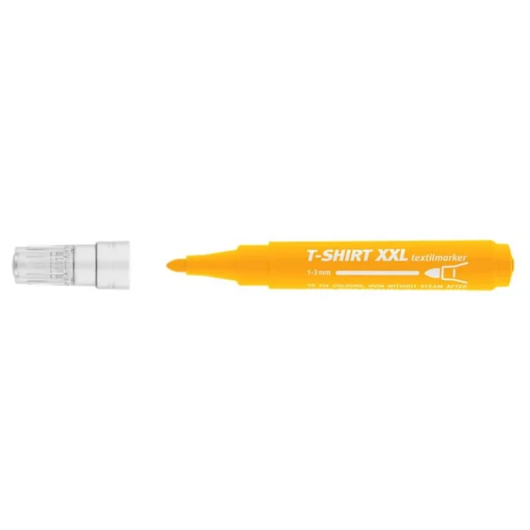 Textilmarker, 1-3 mm, kúpos, ICO "XXL T-Shirt", sárga