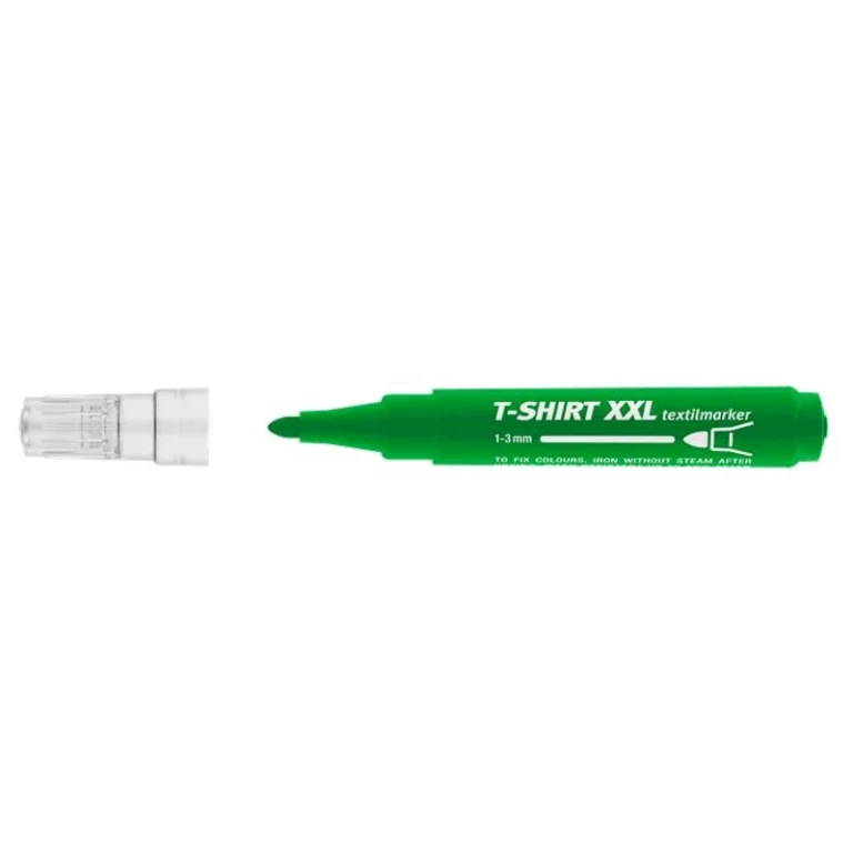 Textilmarker, 1-3 mm, kúpos, ICO "XXL T-Shirt", zöld