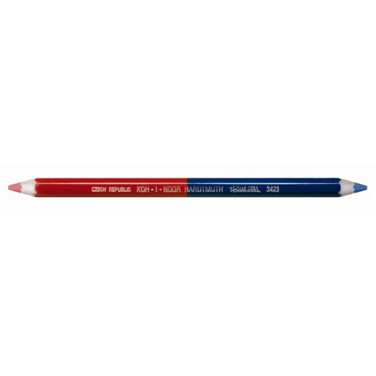 Postairón, hatszögletű, vastag, KOH-I-NOOR "3423", piros-kék
