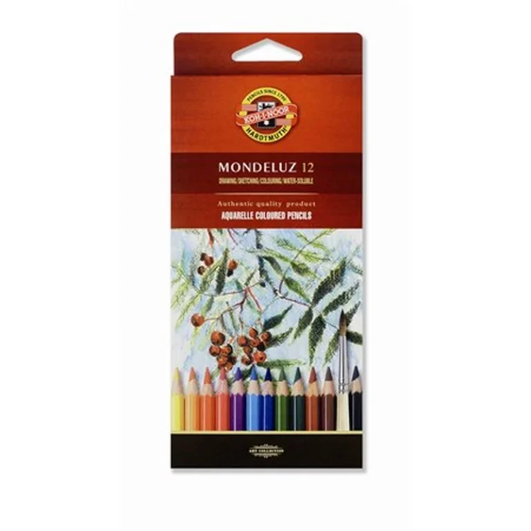 Akvarell ceruza készlet, KOH-I-NOOR "Mondeluz 3716 / 12" 12 különböző szín
