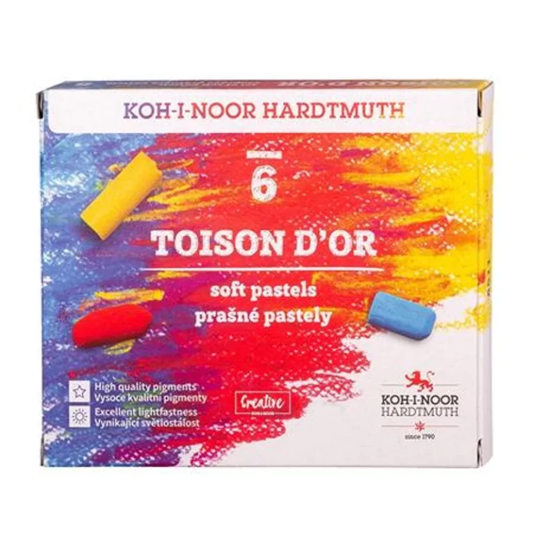 Porpasztell-kréta, puha, KOH-I-NOOR „Toison 8511 / 6”, 6 különböző szín