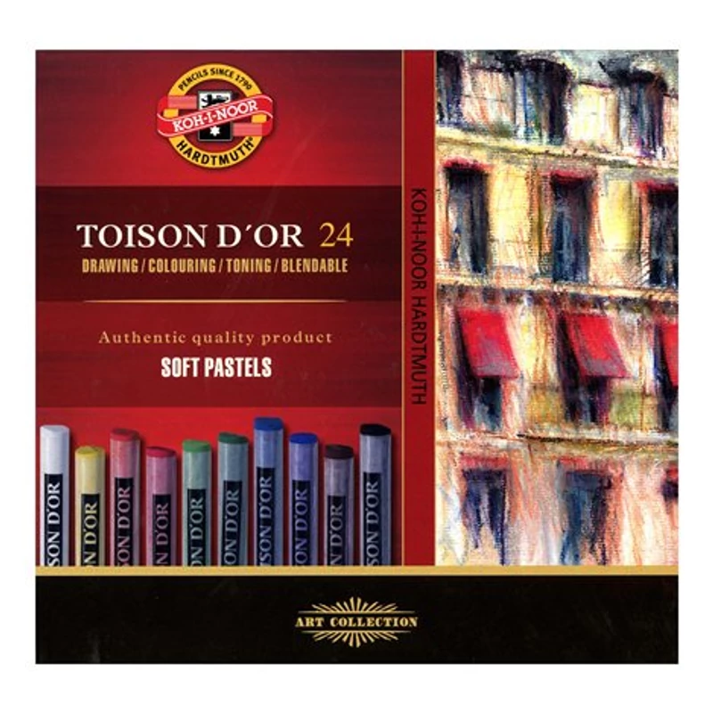 Porpasztell-kréta, puha, KOH-I-NOOR „Toison 8514 / 24”, 24 különböző szín