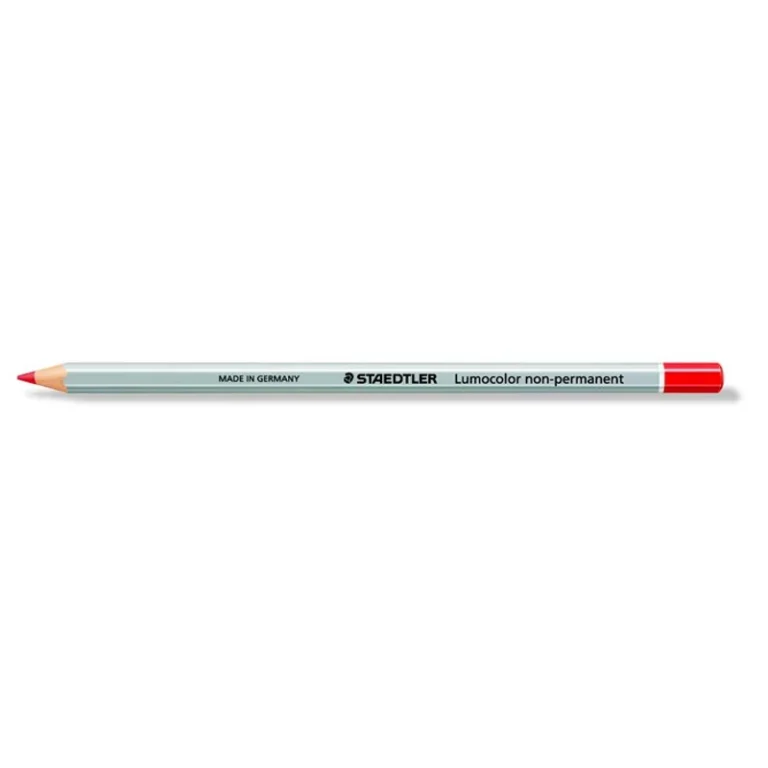 Jelölőceruza, hatszögletű, mindenre író, lemosható (omnichrom), STAEDTLER "Lumocolor 108", piros