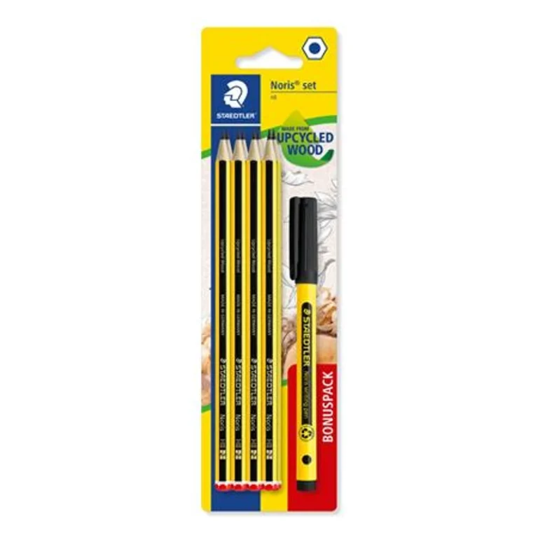 Grafitceruza készlet, tűfilccel, HB, hatszögletű, STAEDTLER "Noris® 120", 8 + 1 db