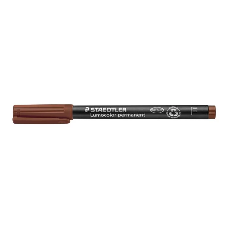 Alkoholos marker, OHP, 0,6 mm, STAEDTLER "Lumocolor® 318 F", barna
