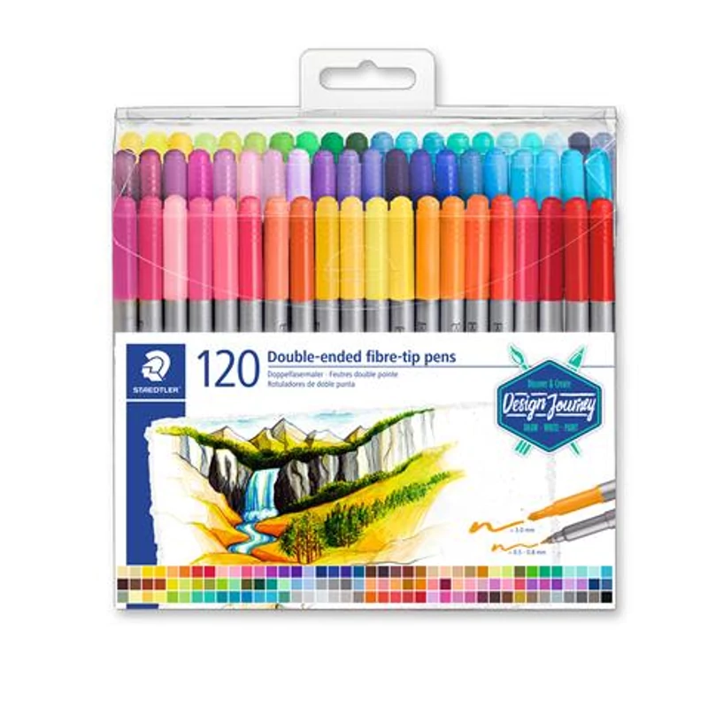 Filctoll készlet, 0,8 / 3,0 mm, kétvégű, STAEDTLER® "3200", 120 különböző szín