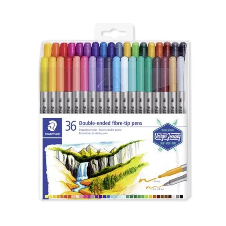 Filctoll készlet, 0,8 / 3,0 mm, kétvégű, STAEDTLER® "3200", 36 különböző szín