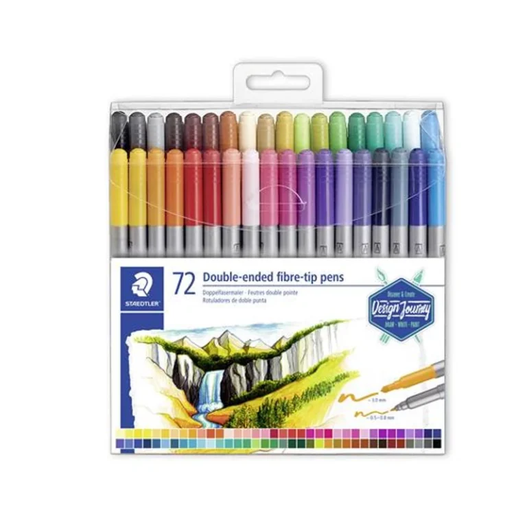 Filctoll készlet, 0,8 / 3,0 mm, kétvégű, STAEDTLER® "3200", 72 különböző szín