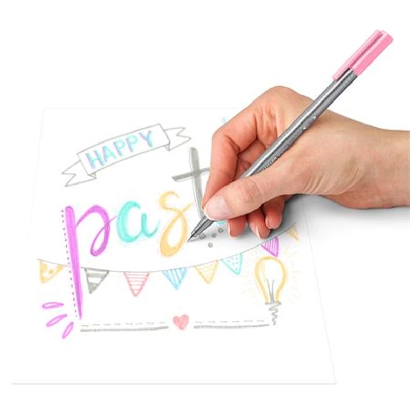 Tűfilc készlet, 0,3 mm, STAEDTLER "Triplus® 334", 6 különböző pasztell szín